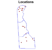 map of Delaware Drug Treatment facilities